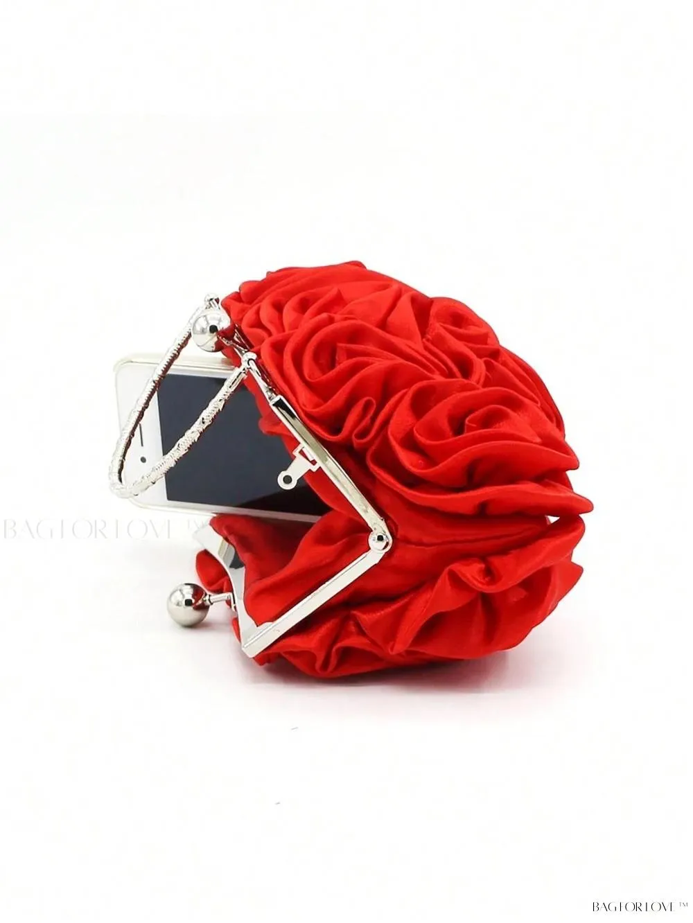 BagForLove - Elegant Solid Color Silk Handbag Perfect for Women's Formal Events