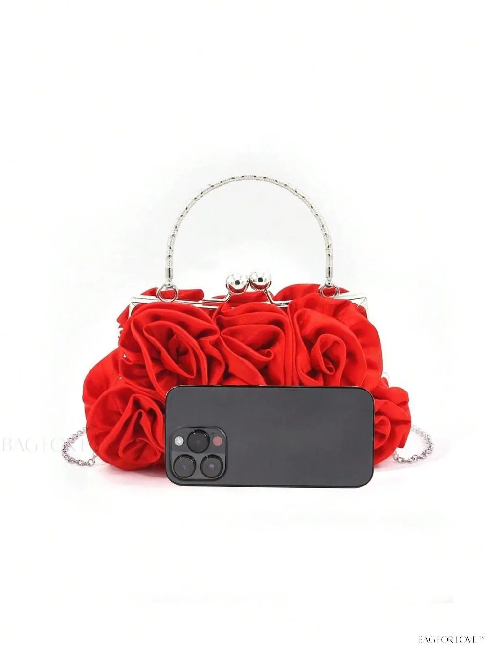 BagForLove - Elegant Solid Color Silk Handbag Perfect for Women's Formal Events