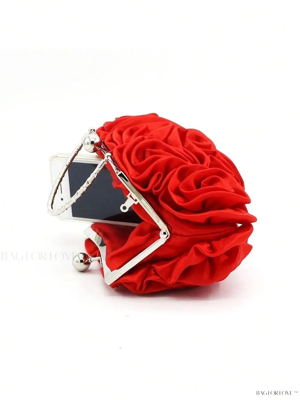BagForLove - Elegant Solid Color Silk Handbag Perfect for Women's Formal Events