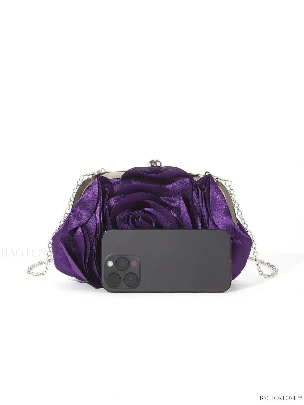 BagForLove - Elegant Solid Color Silk Handbag Perfect for Women's Formal Events