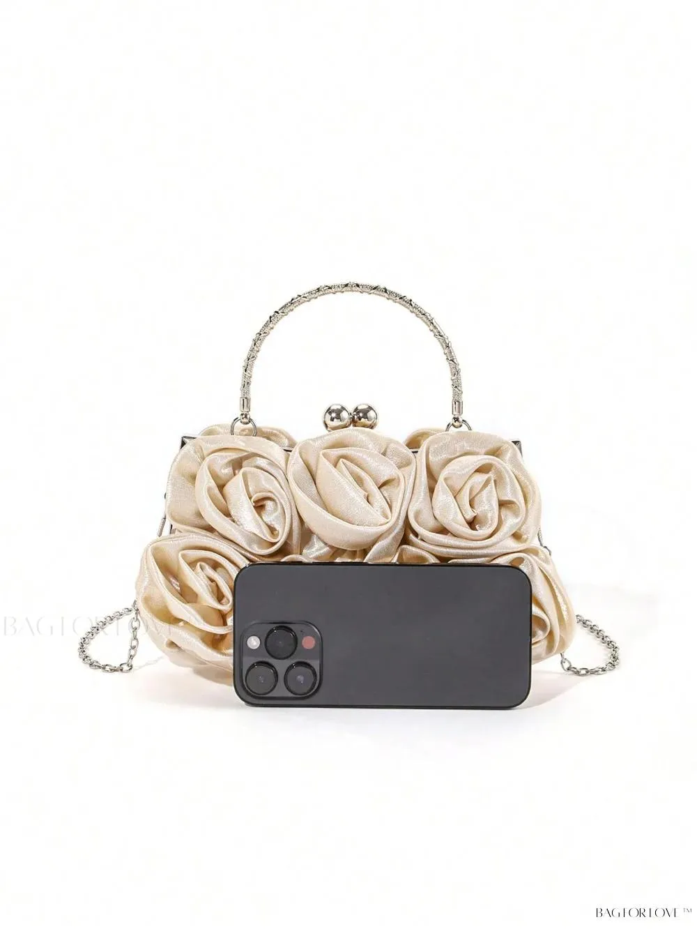 BagForLove - Elegant Solid Color Silk Handbag Perfect for Women's Formal Events