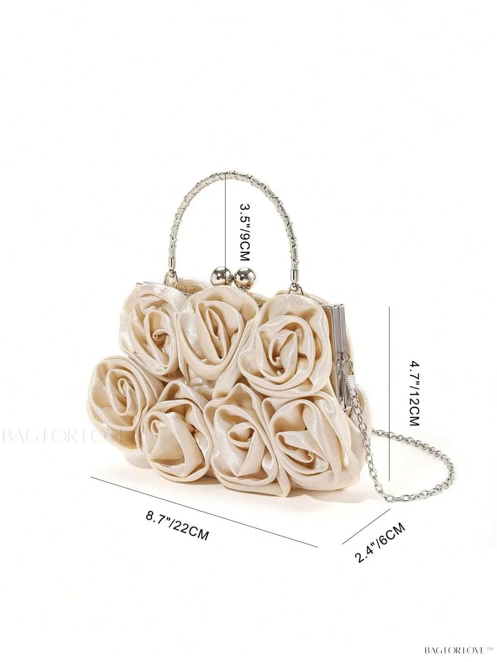 BagForLove - Elegant Solid Color Silk Handbag Perfect for Women's Formal Events
