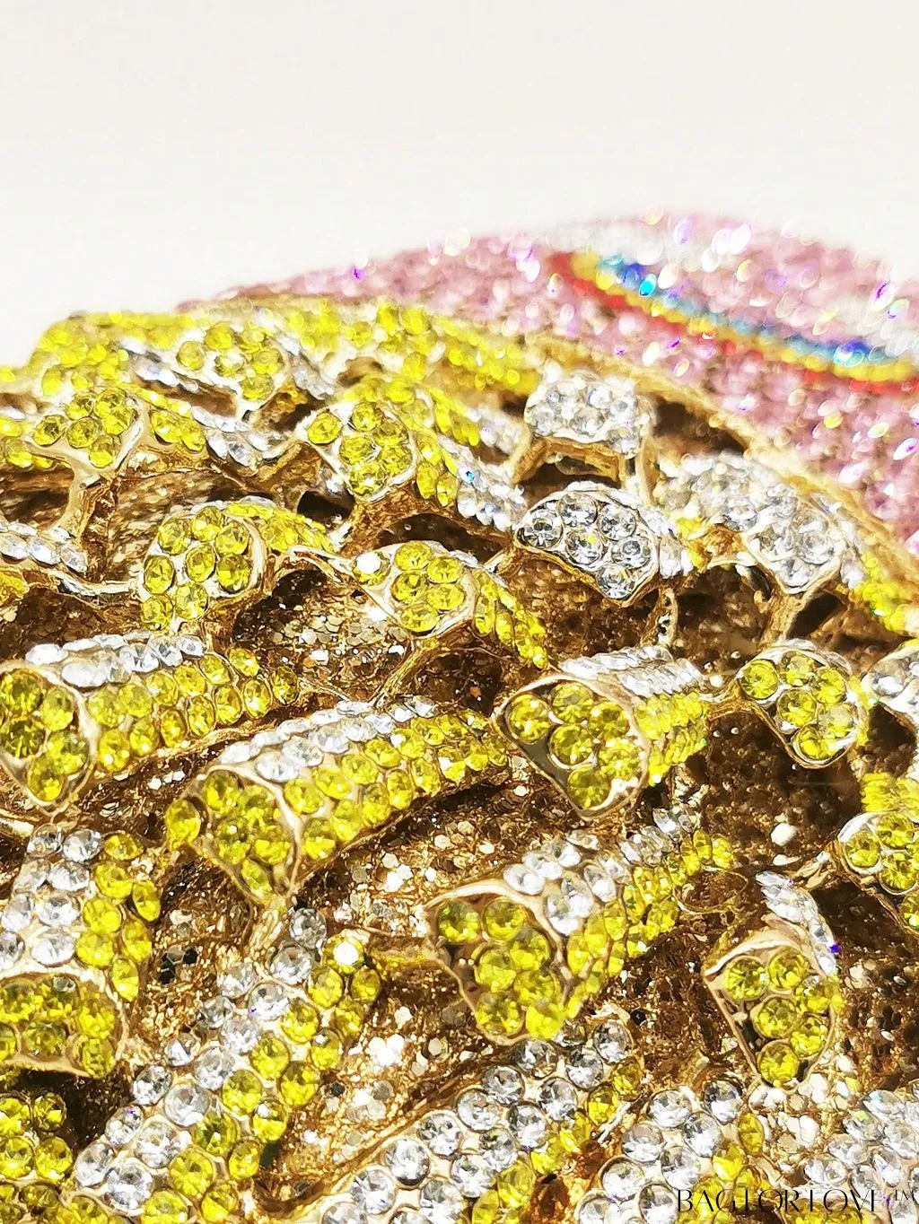 BagForLove - Fries Design Rhinestone Clutch: Elegant Handbag for Wedding Parties and Evening Events