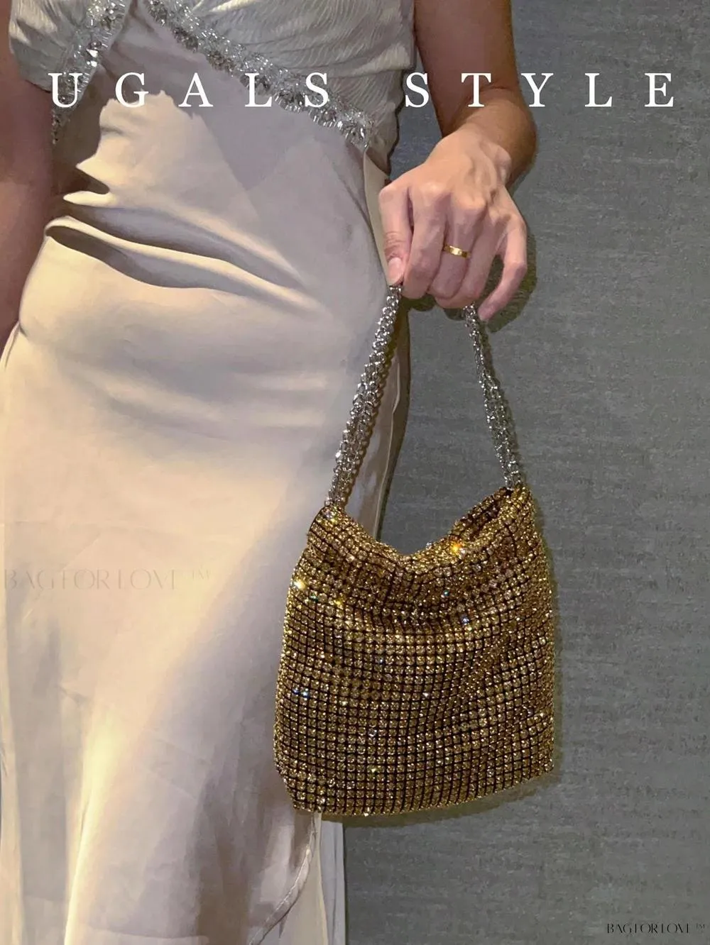 BagForLove - Glamorous Woven Mesh Bucket Bag Perfect for Formal Occasions