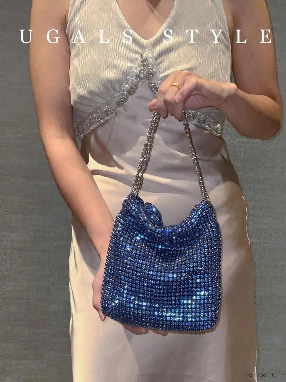 BagForLove - Glamorous Woven Mesh Bucket Bag Perfect for Formal Occasions