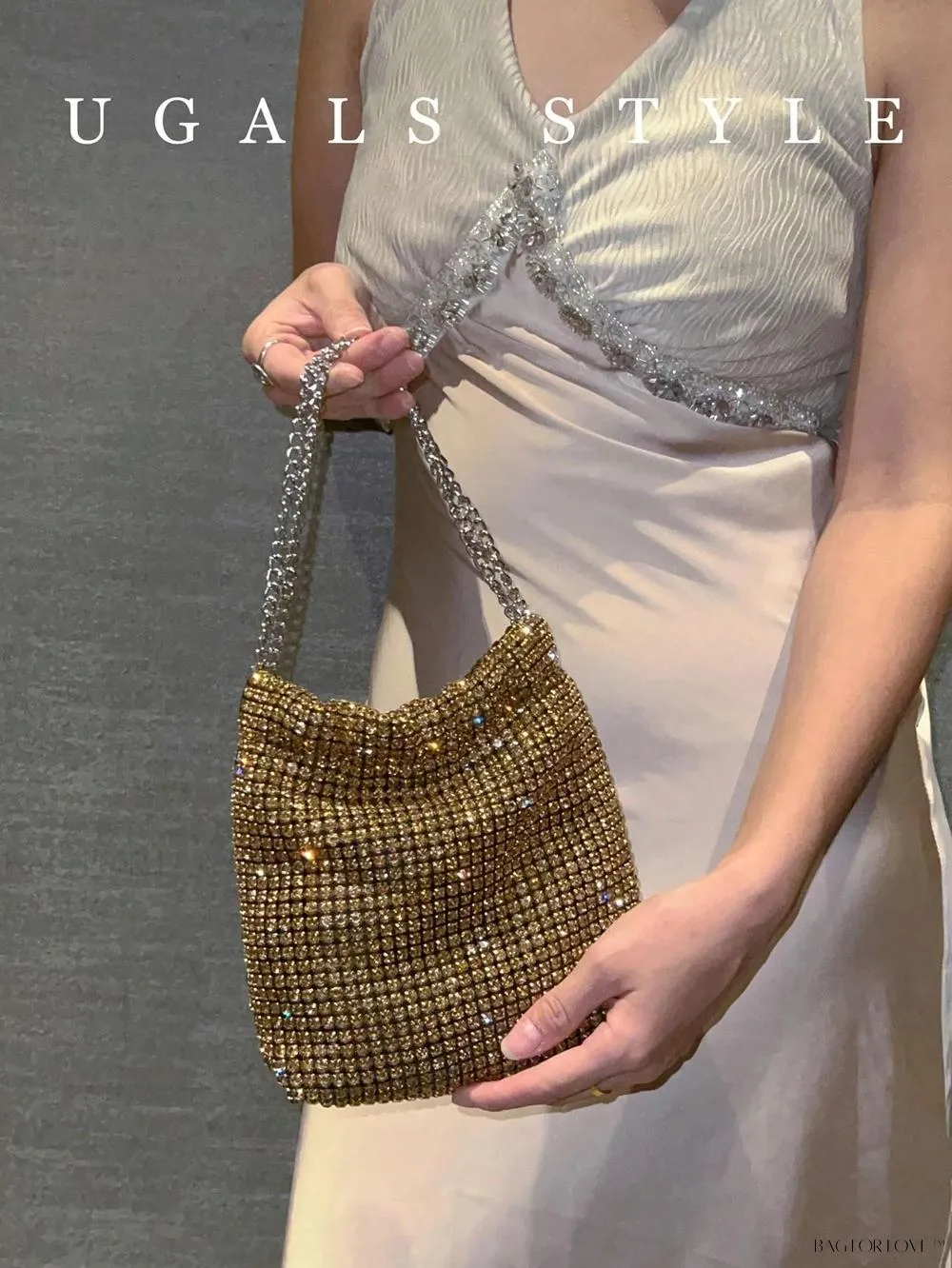 BagForLove - Glamorous Woven Mesh Bucket Bag Perfect for Formal Occasions