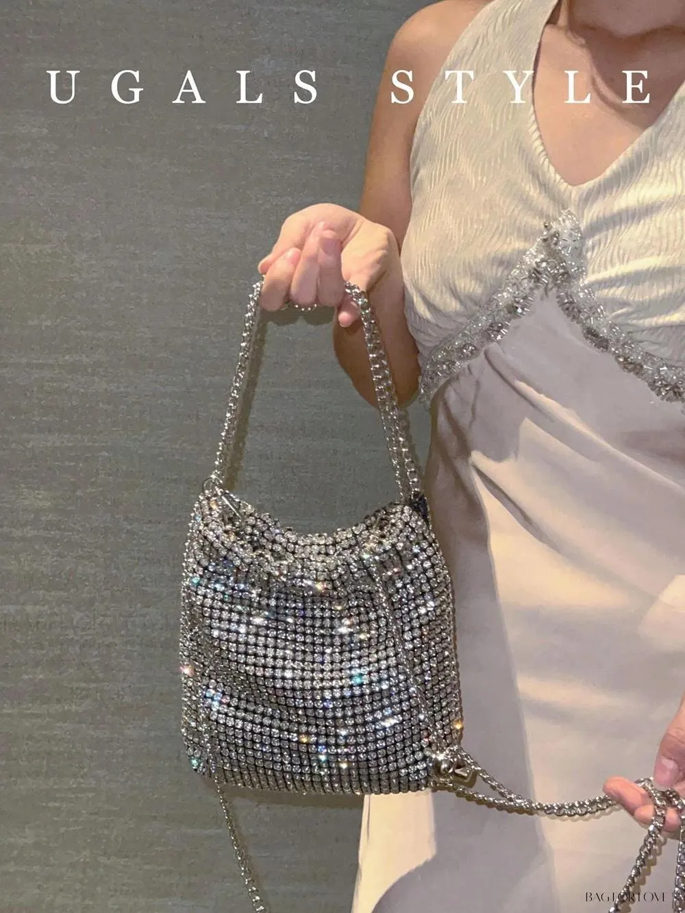 BagForLove - Glamorous Woven Mesh Bucket Bag Perfect for Formal Occasions