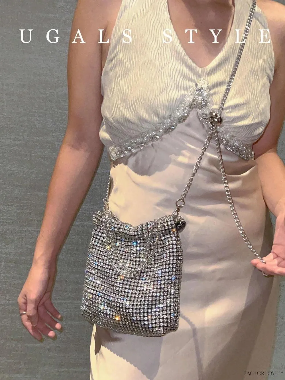 BagForLove - Glamorous Woven Mesh Bucket Bag Perfect for Formal Occasions