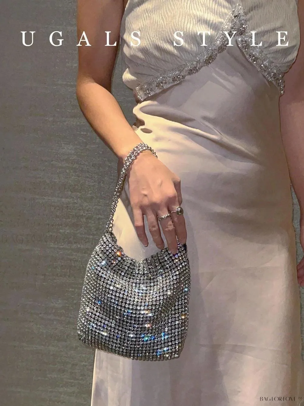BagForLove - Glamorous Woven Mesh Bucket Bag Perfect for Formal Occasions