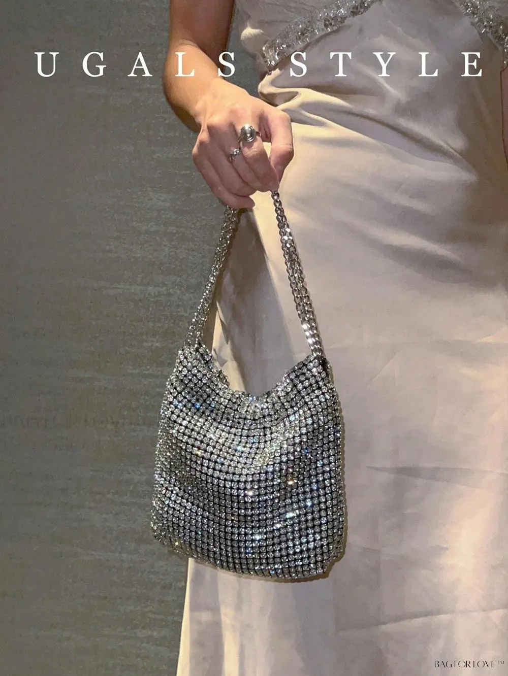 BagForLove - Glamorous Woven Mesh Bucket Bag Perfect for Formal Occasions