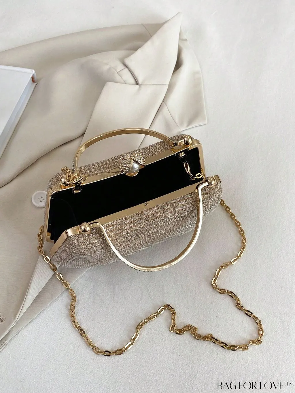 BagForLove - Mini Glamorous Glitter Pearl & Rhinestone Box Bag