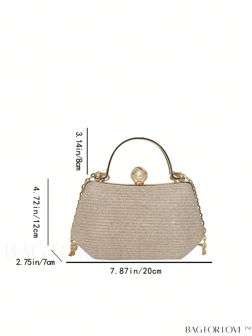 BagForLove - Mini Glamorous Glitter Pearl & Rhinestone Box Bag