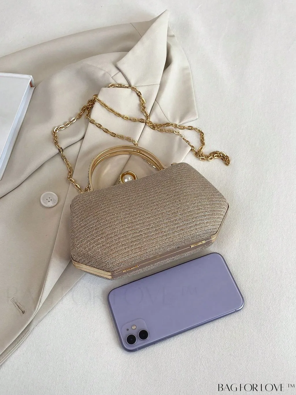 BagForLove - Mini Glamorous Glitter Pearl & Rhinestone Box Bag