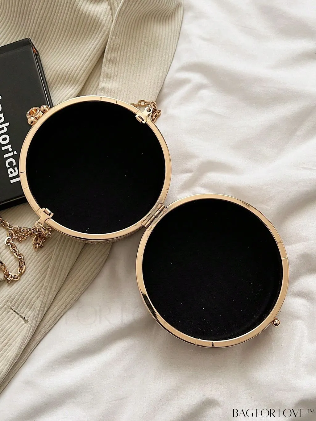 BagForLove - Mini Glitter Circle Bag - The Ultimate Glamorous Purse for Weddings, Proms & Parties