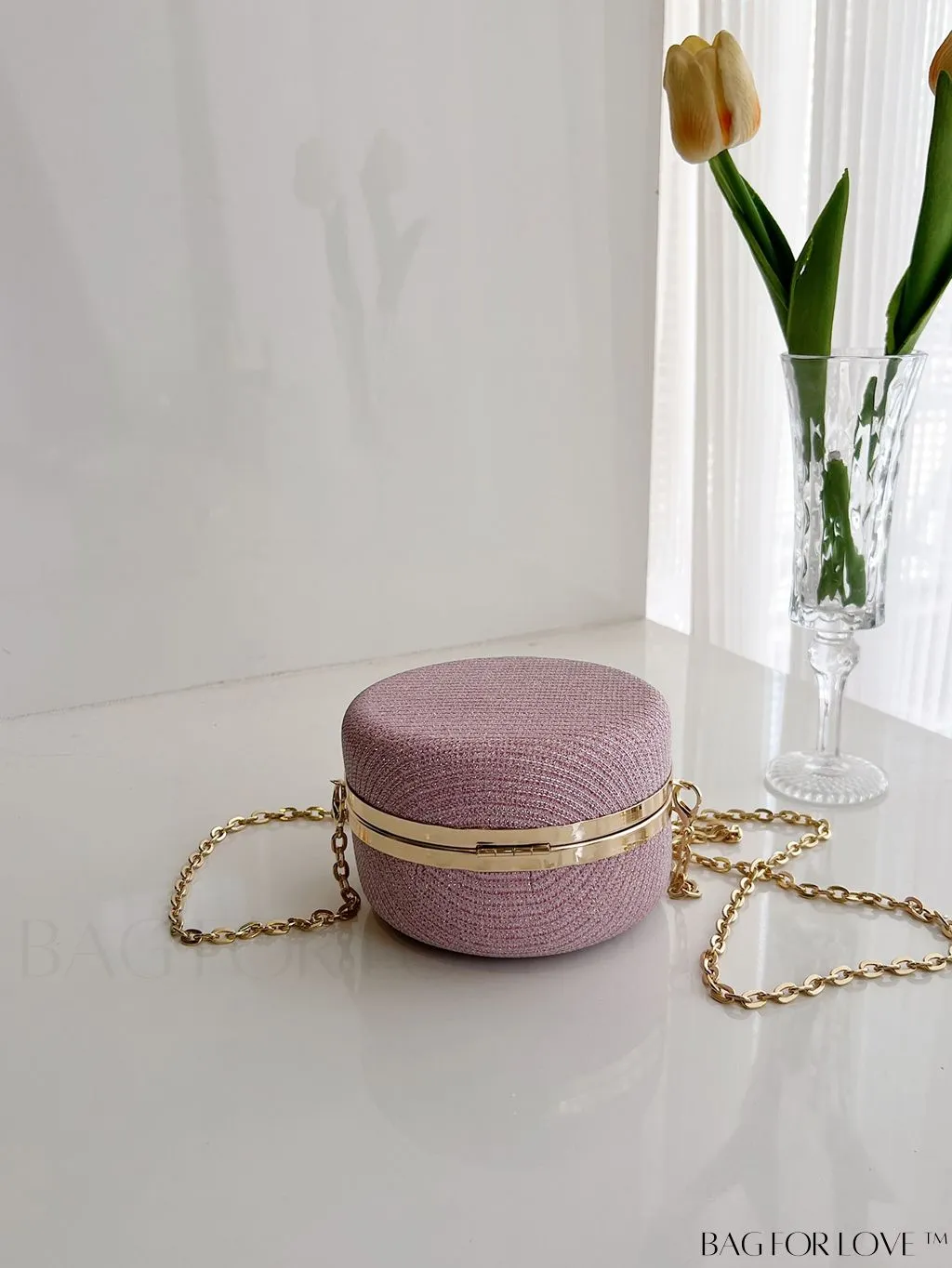 BagForLove - Mini Glitter Circle Bag - The Ultimate Glamorous Purse for Weddings, Proms & Parties