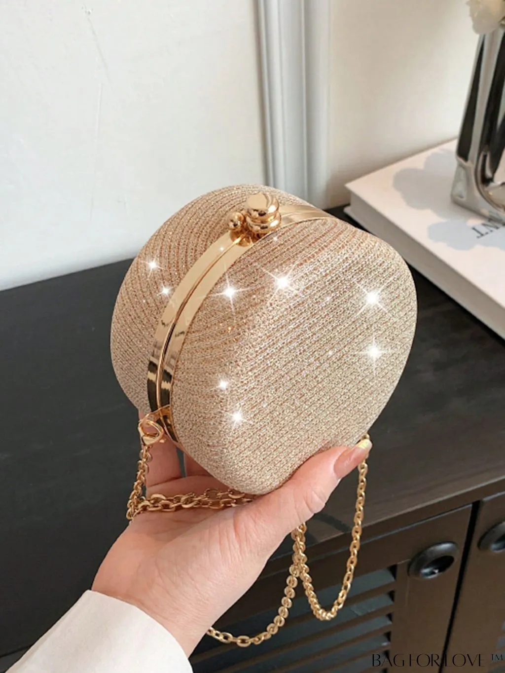BagForLove - Mini Glitter Circle Bag - The Ultimate Glamorous Purse for Weddings, Proms & Parties