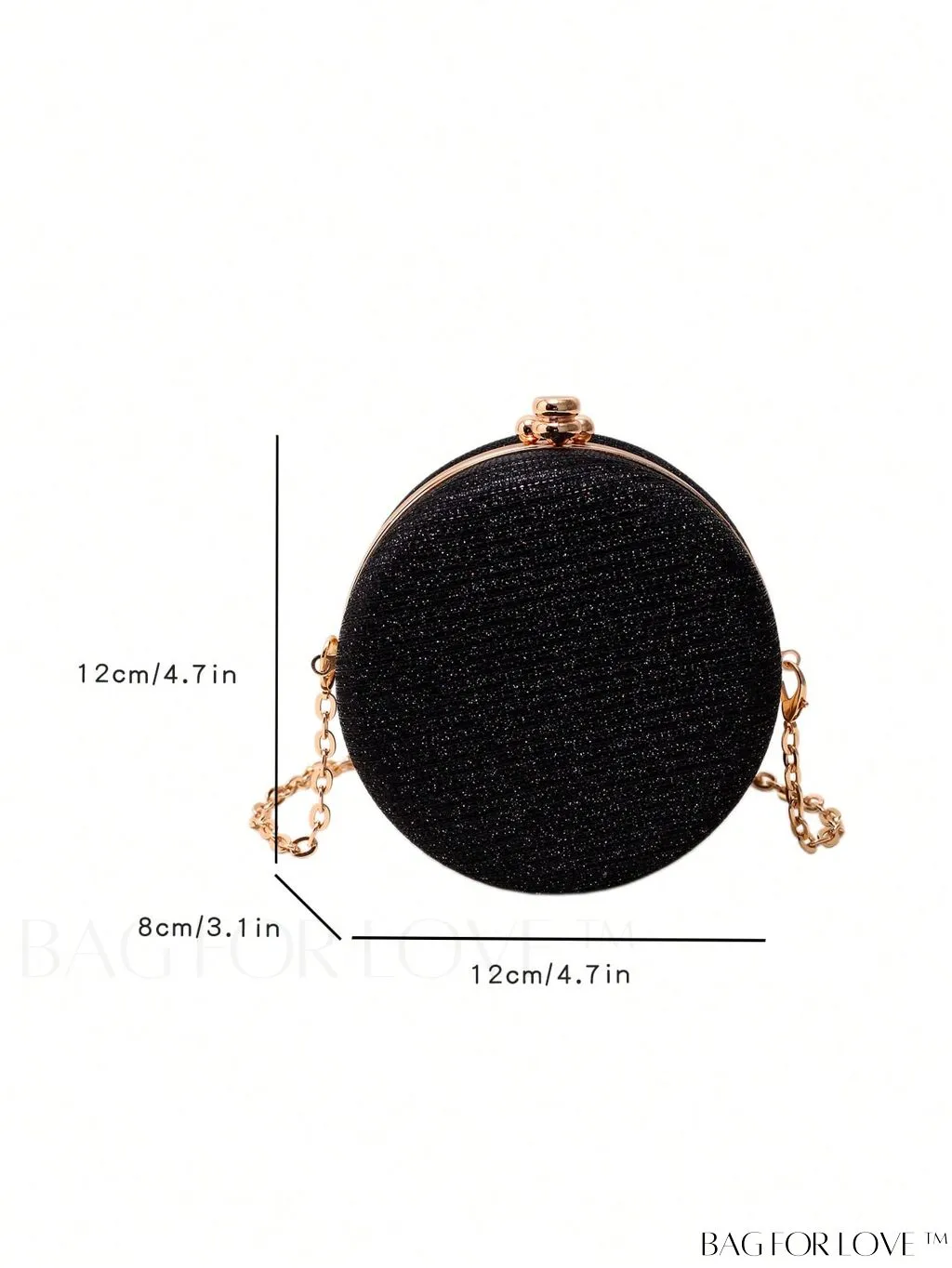 BagForLove - Mini Glitter Circle Bag - The Ultimate Glamorous Purse for Weddings, Proms & Parties