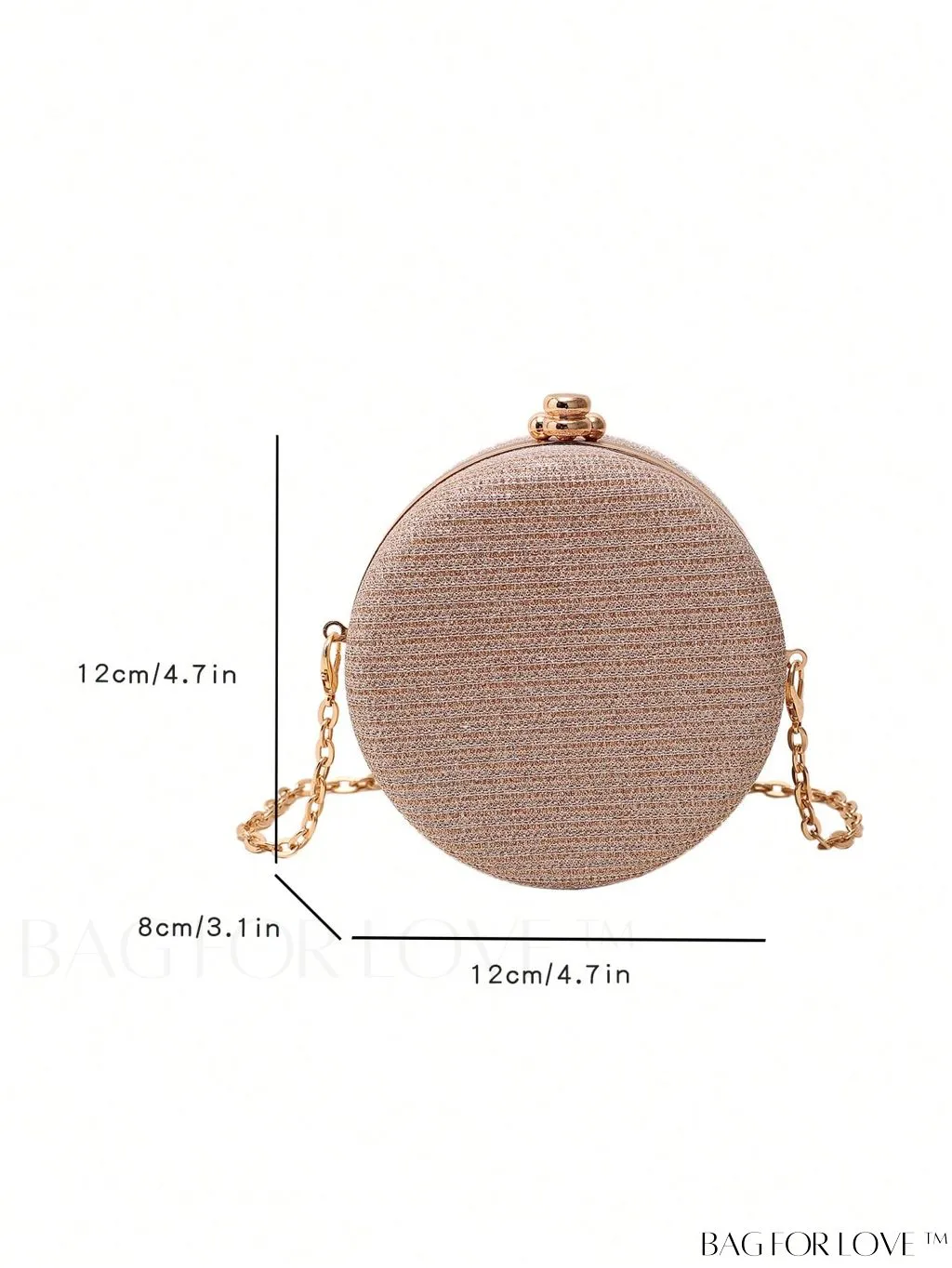 BagForLove - Mini Glitter Circle Bag - The Ultimate Glamorous Purse for Weddings, Proms & Parties