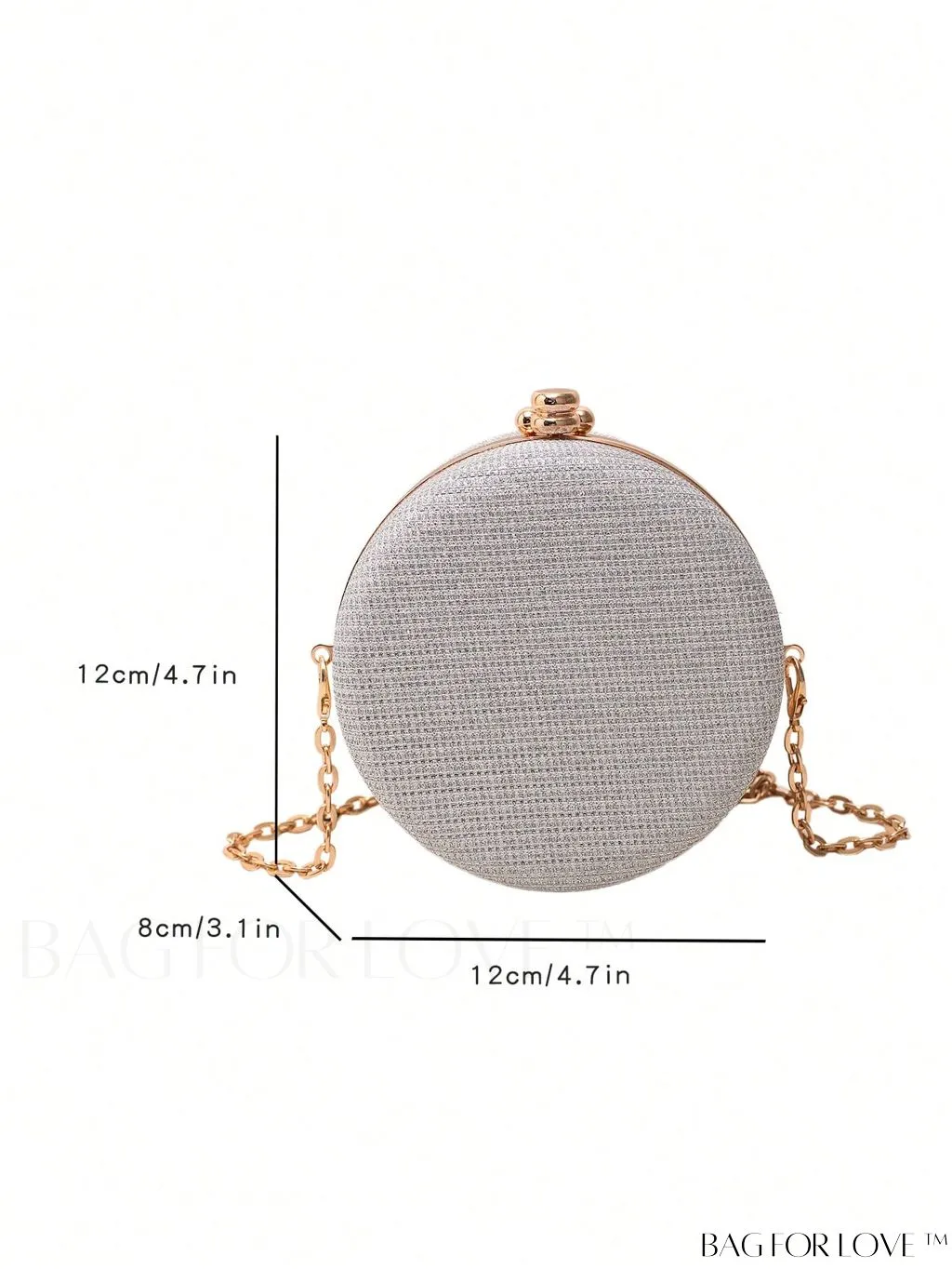 BagForLove - Mini Glitter Circle Bag - The Ultimate Glamorous Purse for Weddings, Proms & Parties