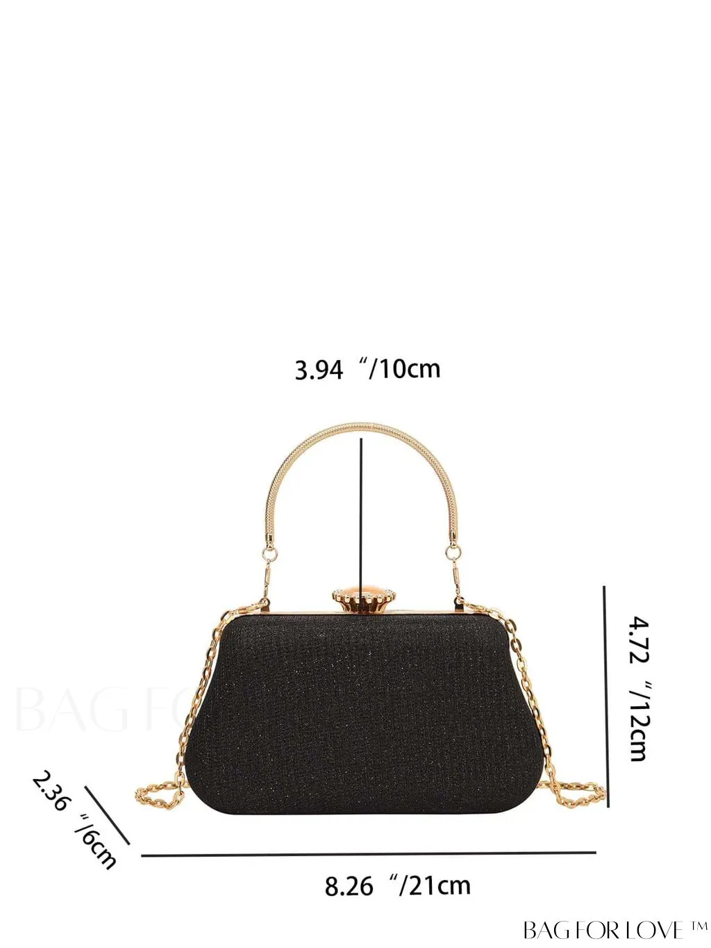 BagForLove - Party-Ready Glamorous Small Clip-Top Glitter Box Bag