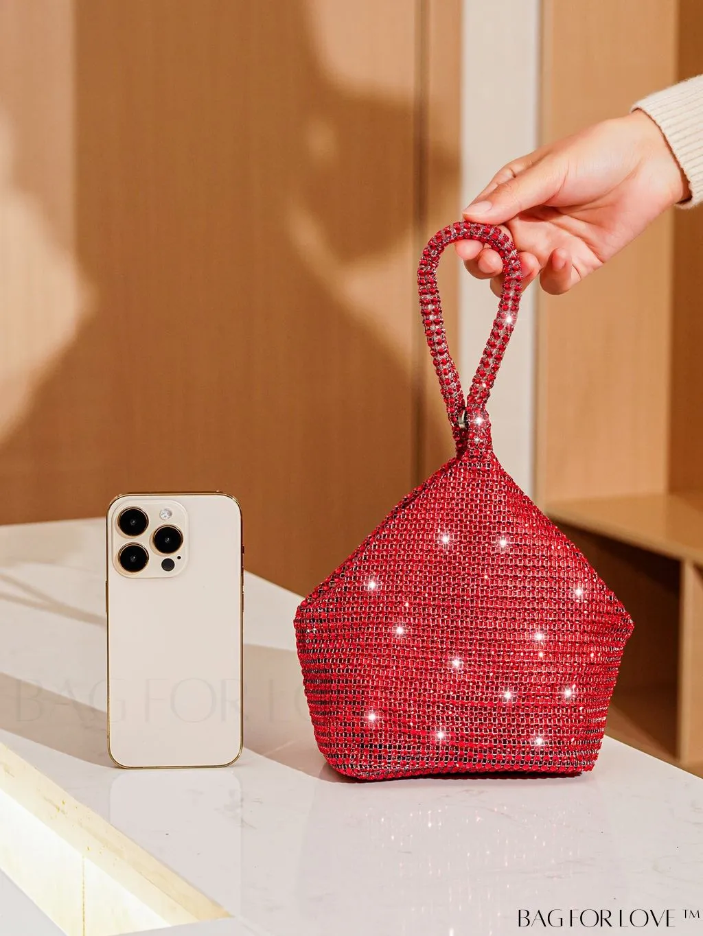 BagForLove - Rhinestone-Adorned Mini Evening Bag