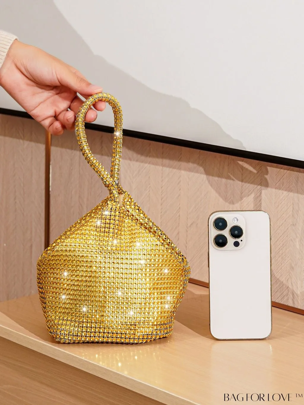 BagForLove - Rhinestone-Adorned Mini Evening Bag