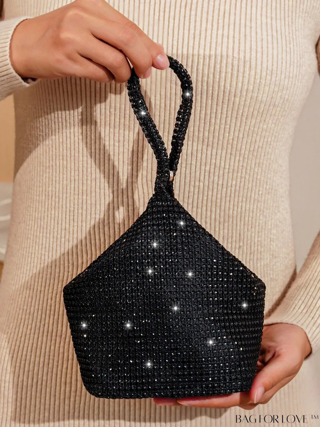 BagForLove - Rhinestone-Adorned Mini Evening Bag