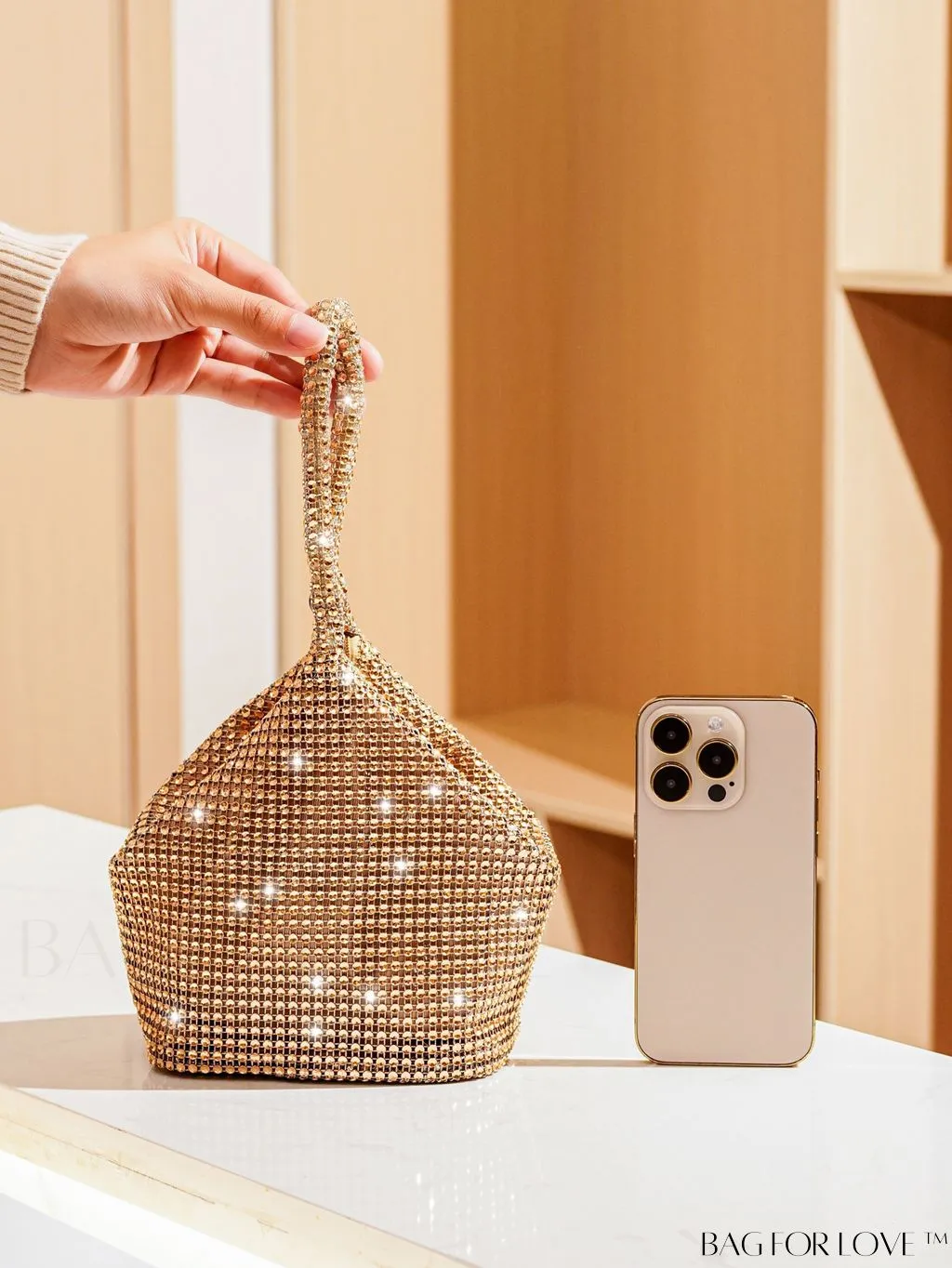 BagForLove - Rhinestone-Adorned Mini Evening Bag