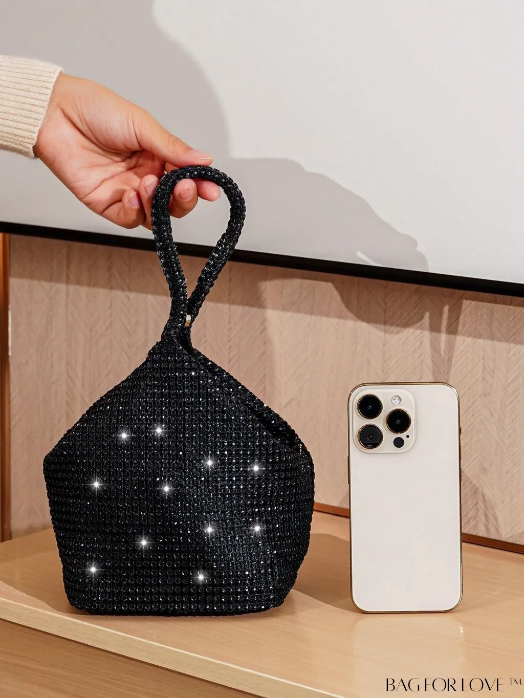 BagForLove - Rhinestone-Adorned Mini Evening Bag