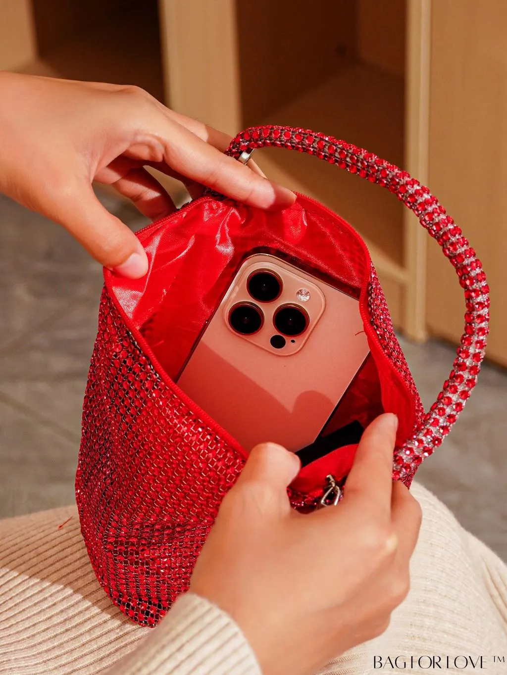 BagForLove - Rhinestone-Adorned Mini Evening Bag