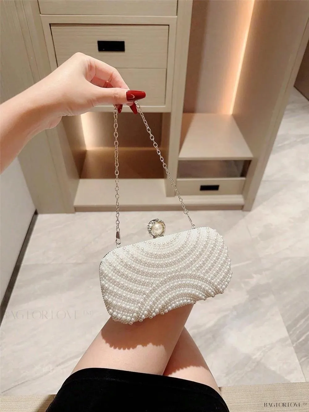 BagForLove - Romantic Wedding and Party Purse with Faux Pearl Accents