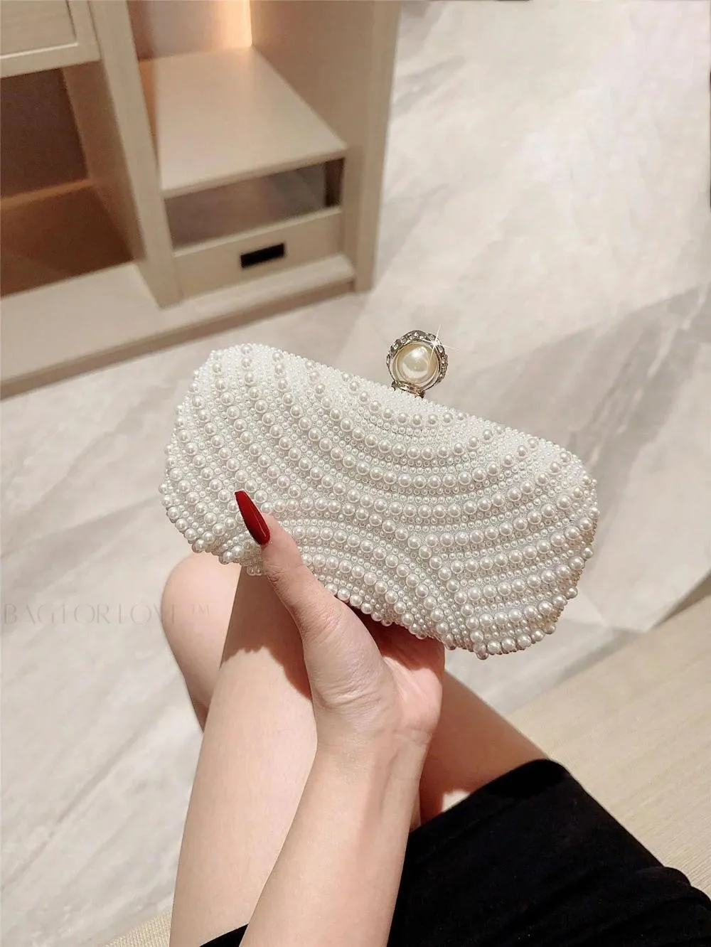 BagForLove - Romantic Wedding and Party Purse with Faux Pearl Accents