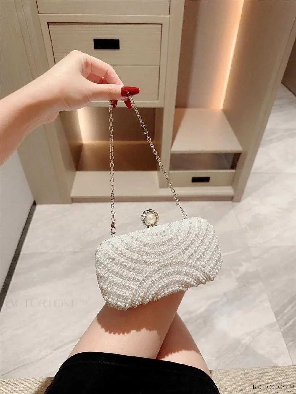 BagForLove - Romantic Wedding and Party Purse with Faux Pearl Accents