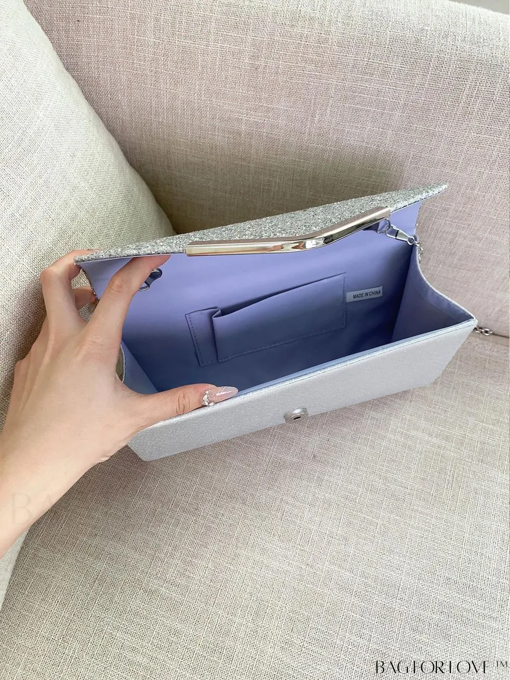 BagForLove - Small Glamorous Glitter Envelope Bag: Perfect for Party Affair