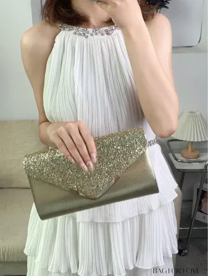 BagForLove - Small Glamorous Glitter Envelope Bag: Perfect for Party Affair