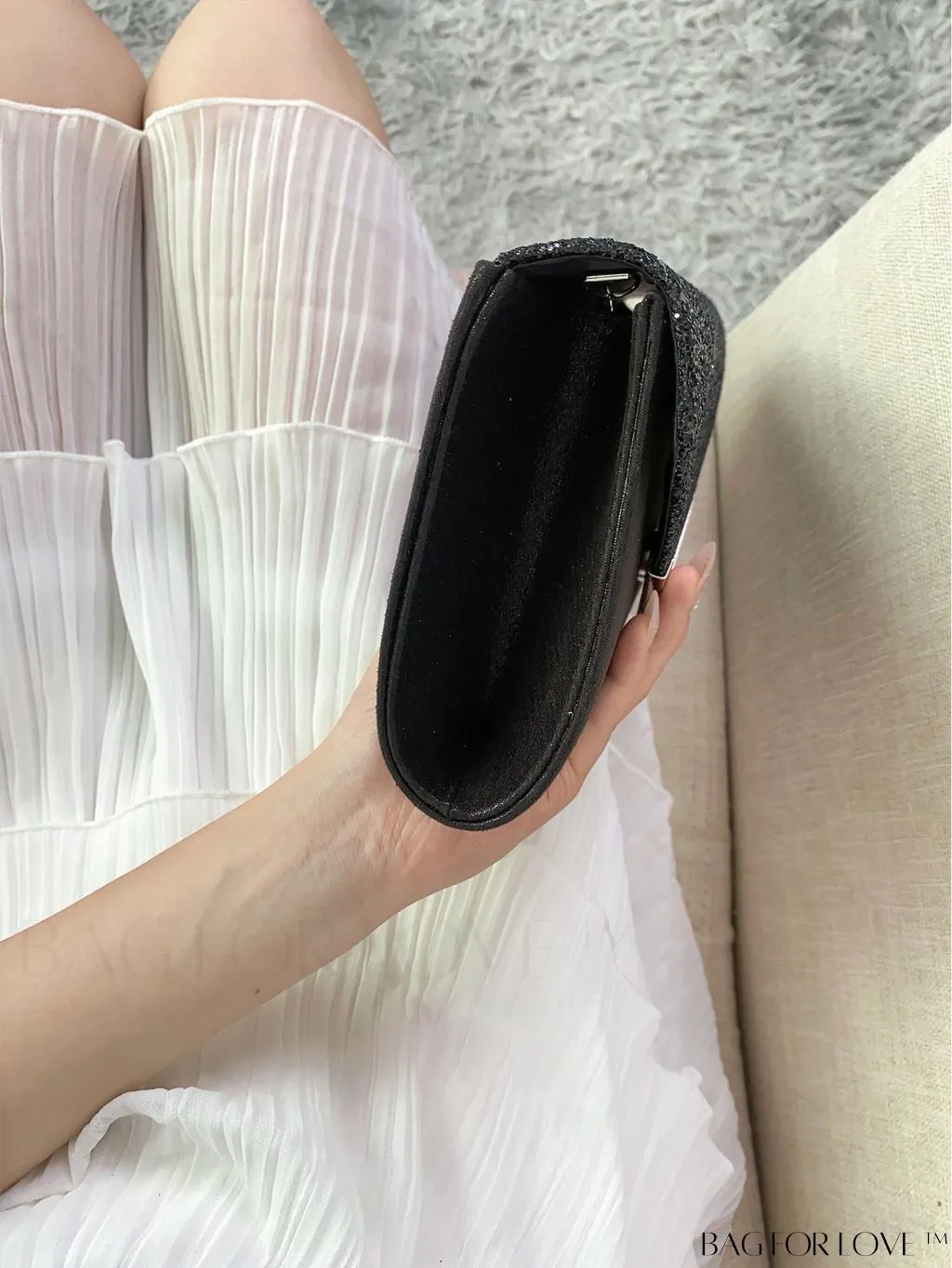 BagForLove - Small Glamorous Glitter Envelope Bag: Perfect for Party Affair