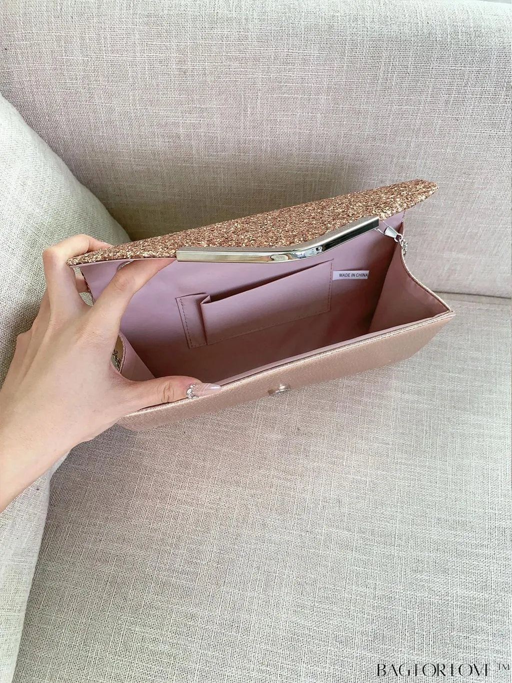 BagForLove - Small Glamorous Glitter Envelope Bag: Perfect for Party Affair