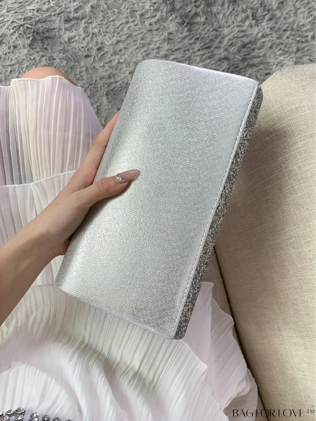 BagForLove - Small Glamorous Glitter Envelope Bag: Perfect for Party Affair