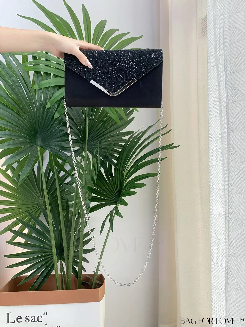 BagForLove - Small Glamorous Glitter Envelope Bag: Perfect for Party Affair