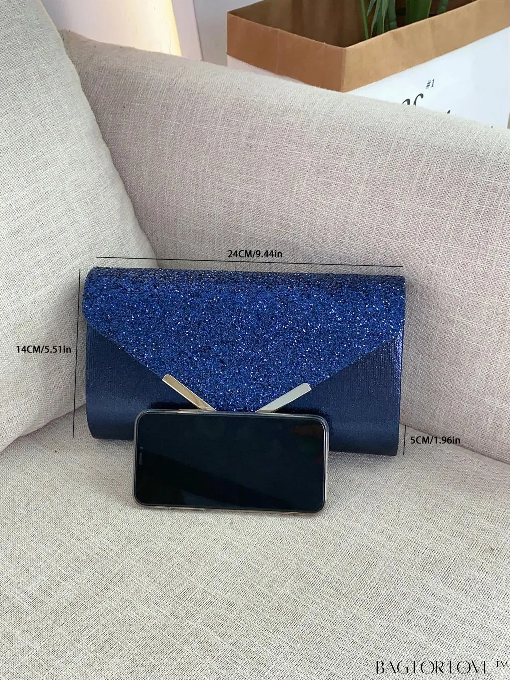 BagForLove - Small Glamorous Glitter Envelope Bag: Perfect for Party Affair