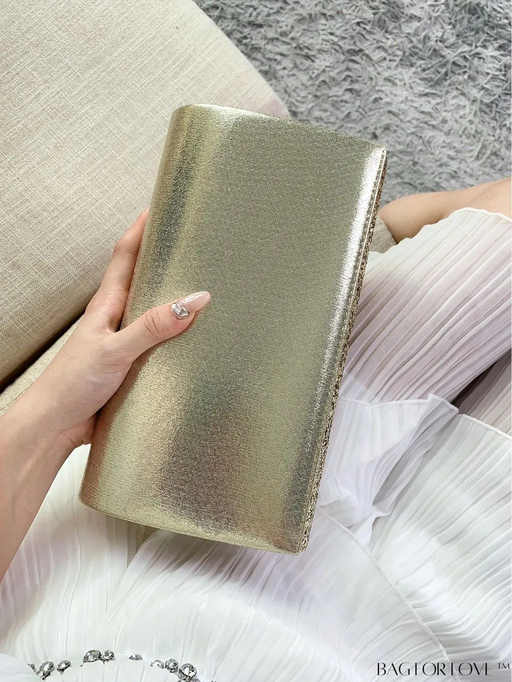 BagForLove - Small Glamorous Glitter Envelope Bag: Perfect for Party Affair