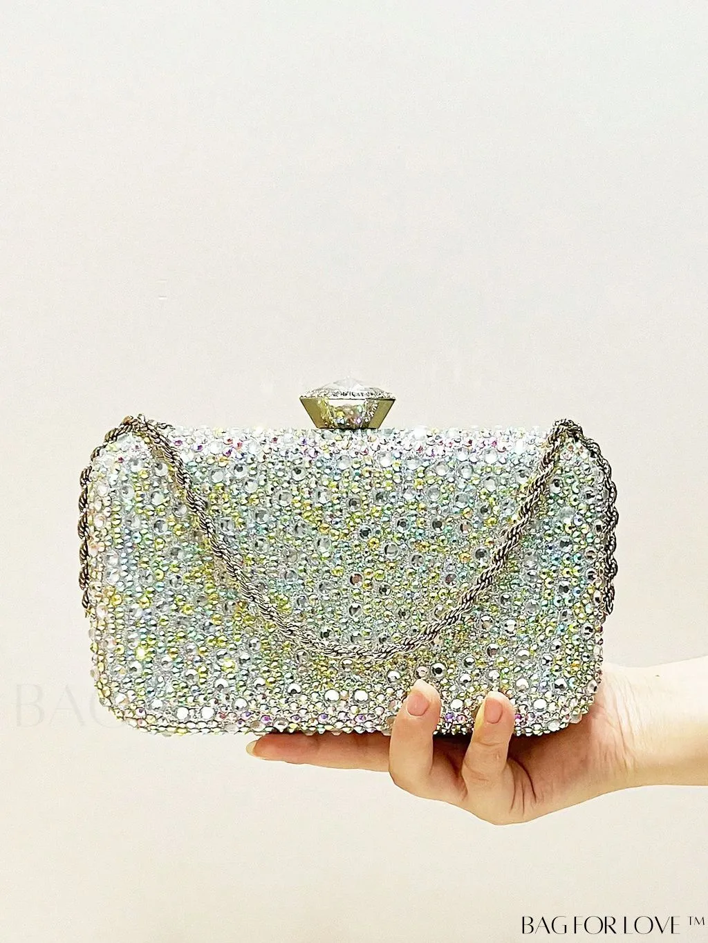 BagForLove - Stunning Rhinestone Chain Mini Box Bag for Glamorous Party Look