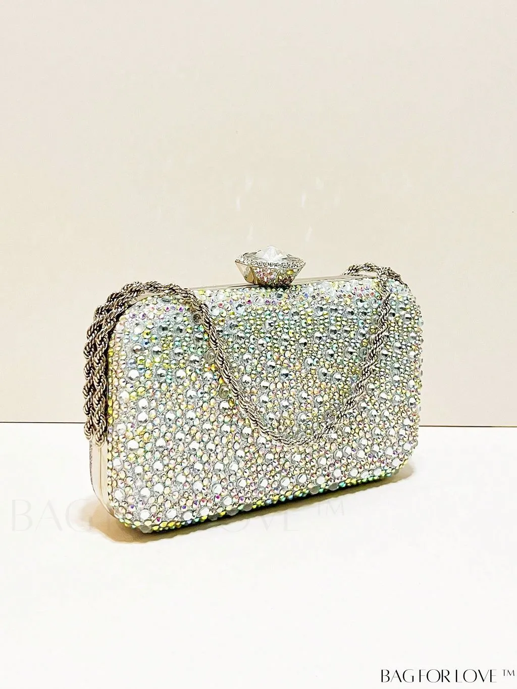 BagForLove - Stunning Rhinestone Chain Mini Box Bag for Glamorous Party Look