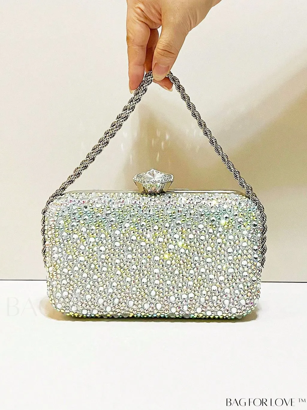 BagForLove - Stunning Rhinestone Chain Mini Box Bag for Glamorous Party Look