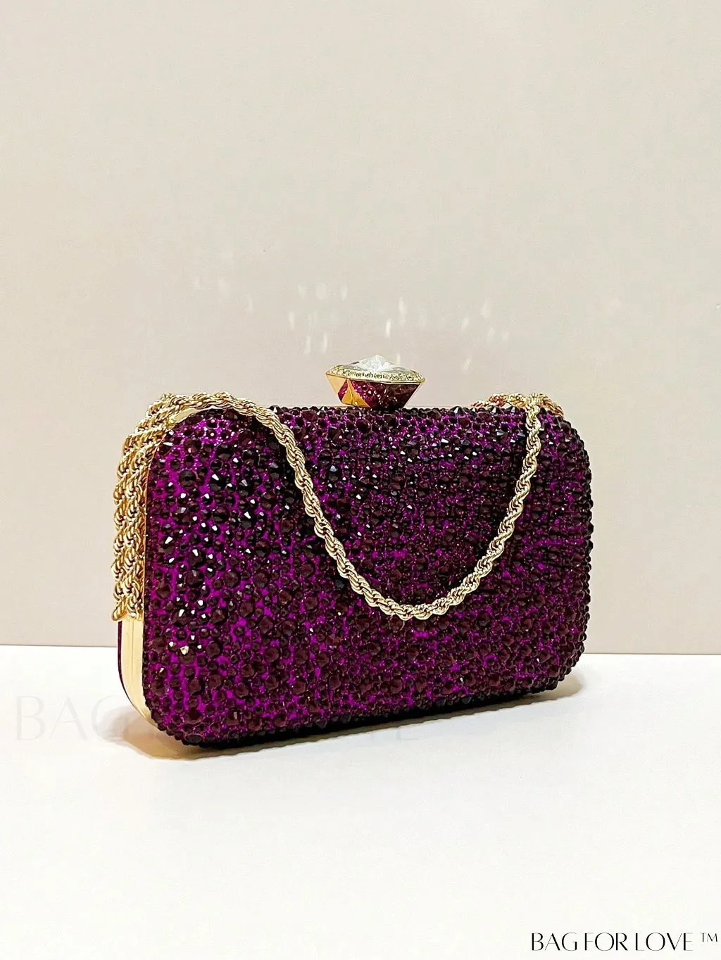 BagForLove - Stunning Rhinestone Chain Mini Box Bag for Glamorous Party Look