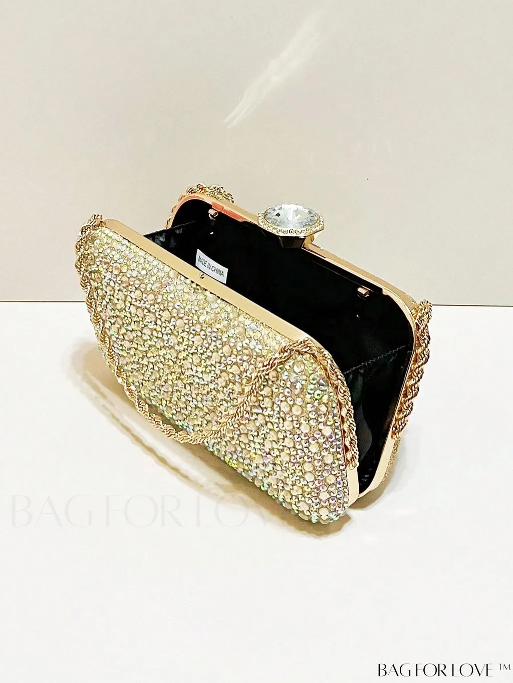 BagForLove - Stunning Rhinestone Chain Mini Box Bag for Glamorous Party Look