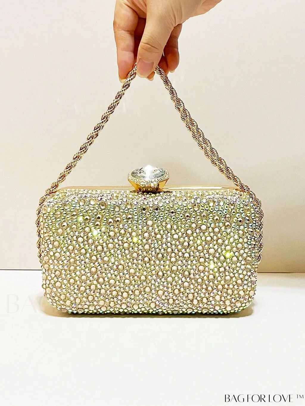 BagForLove - Stunning Rhinestone Chain Mini Box Bag for Glamorous Party Look
