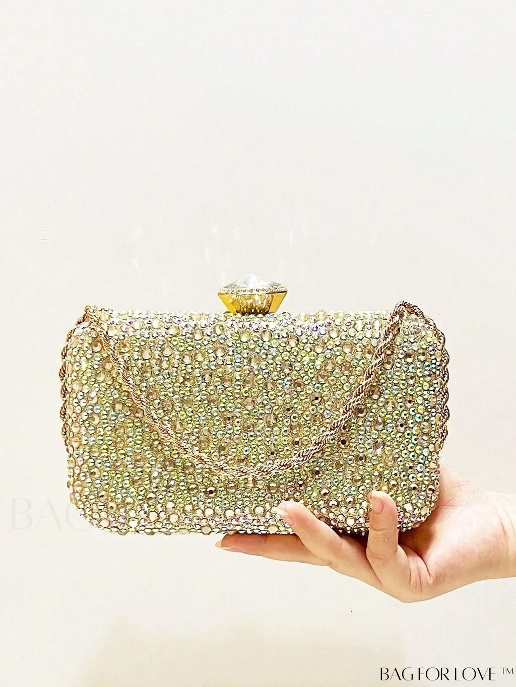 BagForLove - Stunning Rhinestone Chain Mini Box Bag for Glamorous Party Look