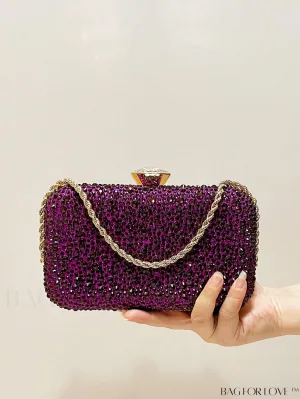 BagForLove - Stunning Rhinestone Chain Mini Box Bag for Glamorous Party Look