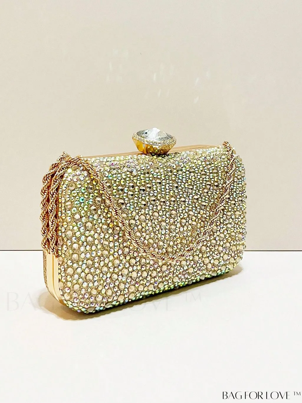 BagForLove - Stunning Rhinestone Chain Mini Box Bag for Glamorous Party Look